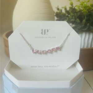 Pink and Silver Minimalist Necklace Jewelry